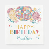 ディスコガーデンパーティー70のテーマ誕生日 スタンダードランチョンナプキン (正面)