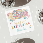 ディスコガーデンパーティー70のテーマ誕生日 スタンダードランチョンナプキン