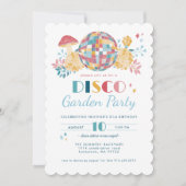 ディスコガーデンパーティー70のテーマ誕生日 招待状 (正面)