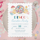 ディスコガーデンパーティー70のテーマ誕生日 招待状