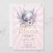 ディスコガーデンパーティー70年代レトロピンク30歳の誕生日 招待状 (正面)