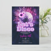 ディスコガーデンパーティー70sホットピンクシック30th誕生日 招待状 (スタンド正面)