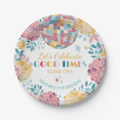 ディスコガーデン祝パーティーグッドタイム誕生日 ペーパープレート (正面)