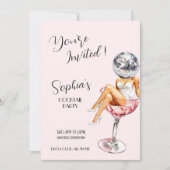 ディスコガールカクテルパーティー招待状 招待状 (正面)