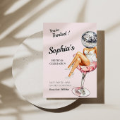 ディスコガール・マティーニグラス誕生日招待状 招待状