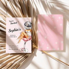 ディスコガール・マティーニグラス誕生日招待状 招待状