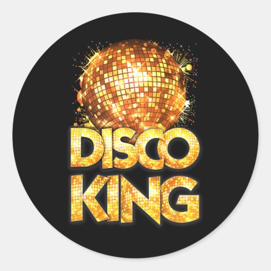 ディスコキング – 70年代コスチュームDiscoボールヴィンテージ ラウンドシール (正面)