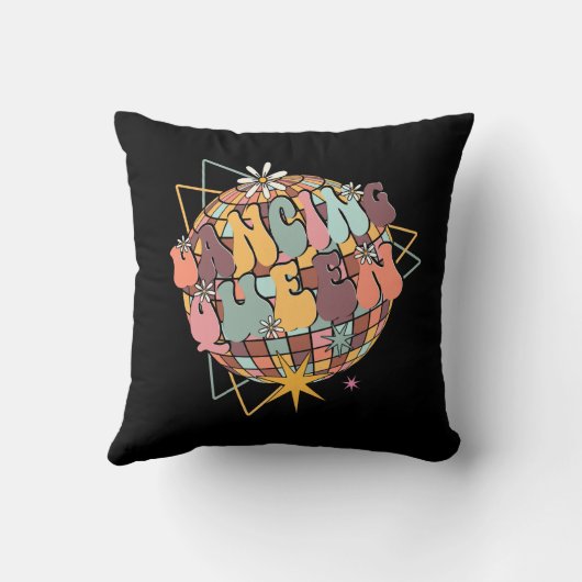 ディスコクイーンダンスママ踊りクイーンヴィンテージレトロ クッション (裏面)