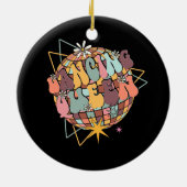 ディスコクイーンダンスママ踊りクイーンヴィンテージレトロ セラミックオーナメント (裏面)