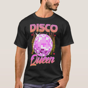 ディスコクイーンレトロ70s 80s踊りパーティー鏡Bal Tシャツ