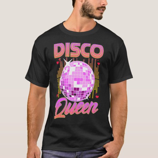 ディスコクイーンレトロ70s 80s踊りパーティー鏡Bal Tシャツ (正面)