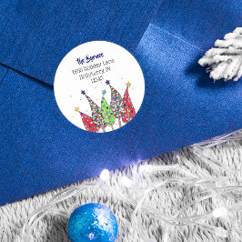 ディスコクリスマスツリーズ差出人住所 ラウンドシール