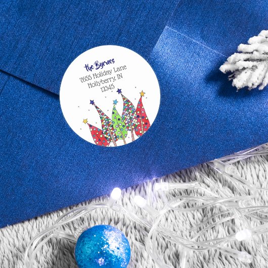 ディスコクリスマスツリー 返信先住所 ラウンドシール