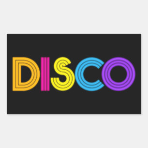 ディスコクール音楽ワードアートステッカー 長方形シール
