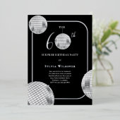 ディスコサプライズ60歳誕生日パーティー 箔招待状 (立ち正面)