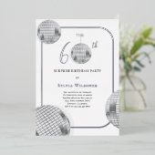 ディスコサプライズ60歳誕生日パーティー 箔招待状 (立ち正面)