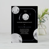 ディスコサプライズ60th誕生日パーティー 箔招待状 (立ち正面)