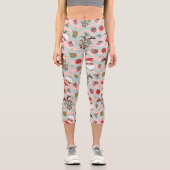 ディスコサンタ&トナカイのホリデーパターン カプリレギンス (正面)