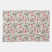 ディスコサンタ&トナカイのホリデーパターン キッチンタオル (横)