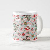 ディスコサンタ&トナカイのホリデーパターン ジャンボコーヒーマグカップ (正面右)