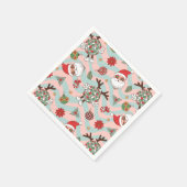 ディスコサンタ&トナカイのホリデーパターン スタンダードカクテルナプキン (角)