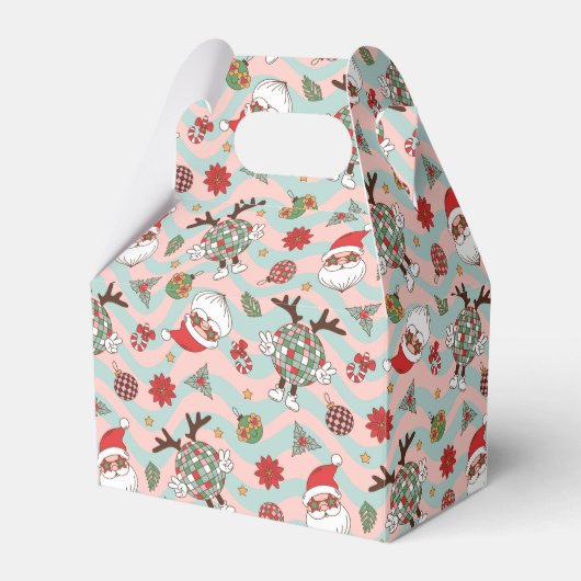 ディスコサンタ&トナカイのホリデーパターン フェイバーボックス (正面サイド)