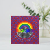 ディスコジャストダンスパーティー | レトロ70sディスコ誕生日 招待状 (スタンド正面)