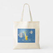 ディスコジャズサックスきらめく鏡ボール トートバッグ (裏面)