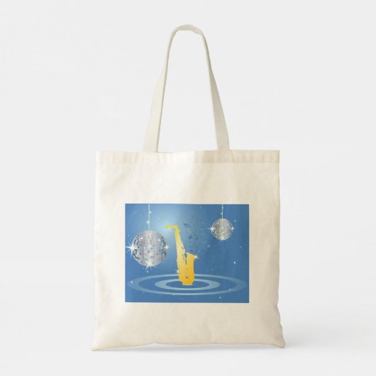 ディスコジャズサックスきらめく鏡ボール トートバッグ (裏面)