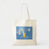 ディスコジャズサックスきらめく鏡ボール トートバッグ (正面)