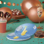 ディスコジャズサックスきらめく鏡ボール ペーパープレート