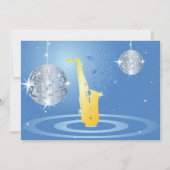 ディスコジャズサックスきらめく鏡ボール 招待状 (正面)