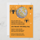 ディスコスパイダースハロウィンオレンジレトロ衣装パーティー 招待状 (正面)