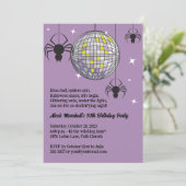 ディスコスパイダースハロウィンパープルレトロ衣装パーティー 招待状 (スタンド正面)