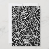 ディスコスパイダースハロウィンブルーレトロ衣装パーティー 招待状 (裏面)