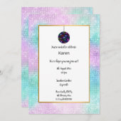 ディスコスパークルディスコボール誕生日招待状 招待状 (正面/裏面)