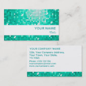 ディスコタイルアクアビジネスカードホワイトストライプ 名刺 (正面/裏面)