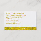 ディスコタイルイエロービジネスカードホワイトストライプ 名刺 (裏面)