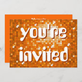 ディスコタイルオレンジアメリア招待されました文字 招待状 (正面/裏面)