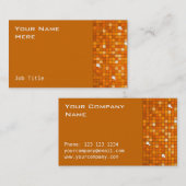 ディスコタイルオレンジ色の名刺の側面 名刺 (正面/裏面)