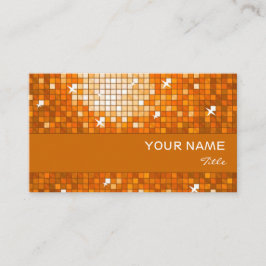 ディスコタイルオレンジ色の名刺オレンジ色ストライプ 名刺