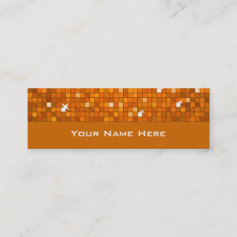 ディスコタイルオレンジ色の名刺スキニー スキニー名刺