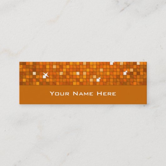 ディスコタイルオレンジ色の名刺スキニー スキニー名刺 (正面)