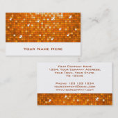 ディスコタイルオレンジ色の名刺ホワイト 名刺 (正面/裏面)