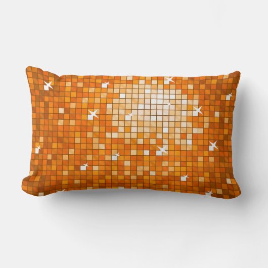 ディスコタイルオレンジ装飾用クッション ランバークッション (正面)