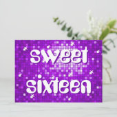 ディスコタイルパープル'sweet sixteen'アメリア文字 招待状 (スタンド正面)