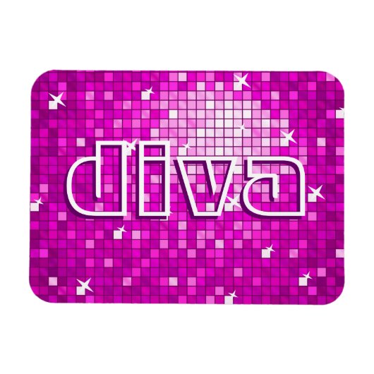 ディスコタイルピンク'diva'プレミアムマグネット マグネット (横)