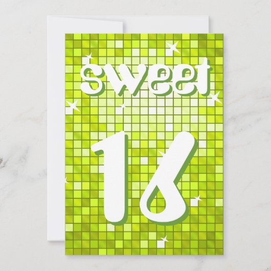 ディスコタイルライム'Sweet 16'招待アメリア文字 招待状 (正面)