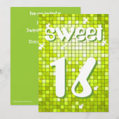 ディスコタイルライム'Sweet 16'招待アメリア文字 招待状 (正面/裏面)