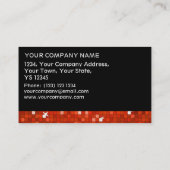 ディスコタイルレッドビジネスカードブラックストライプ 名刺 (裏面)